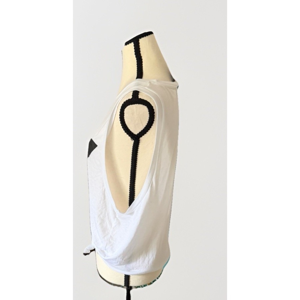 Ivy Park Beyoncé Logo Muscle‎ Tank Top White Oversized Athleisure Size S - Picture 3 of 10